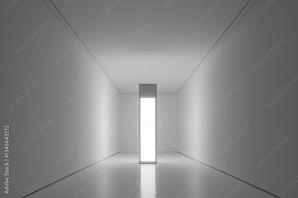 Poster white gallery space with illuminated vertical element