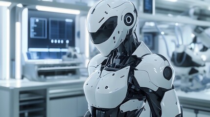 Fototapeta premium A robot anime character with human-like features stan