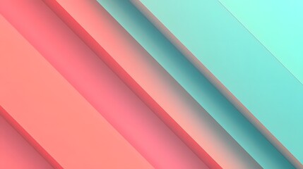 Fototapeta premium Angled abstract geometric planes with pastel coral and blue hues