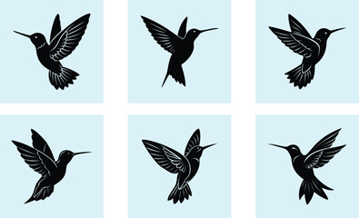 Fototapeta premium Hummingbird Silhouette vector