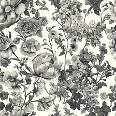 Creative 2D Doodle seamless pattern Floral or flower Illustrations