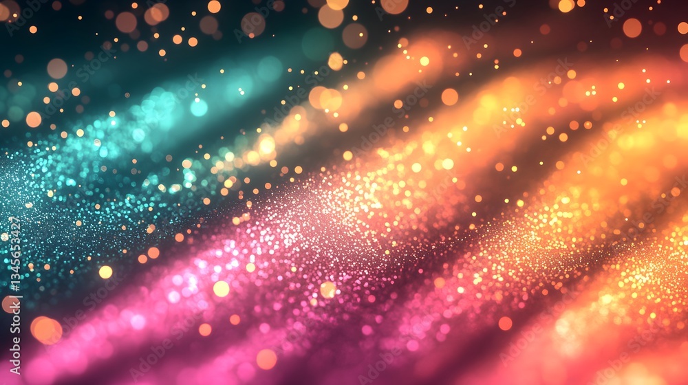 Aufkleber abstract background showing colorful particles in a blurred bokeh pattern