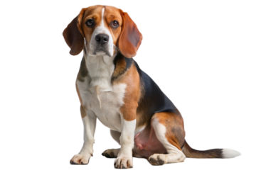 Adorable Beagle Dog Sitting on Black Background Pet Photography