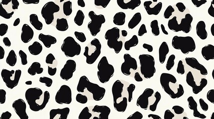 Abstract pattern of bold black and white animal print shapes