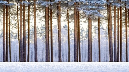 Snowy Pine Forest