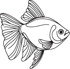 Minimalist Tetra Fish Line Drawing Ideas