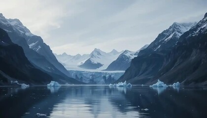 Obraz premium Alaskan Fjord Icy Landscape