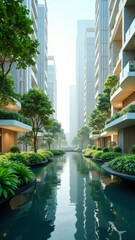 Fototapeta premium A serene and sustainable urban oasis