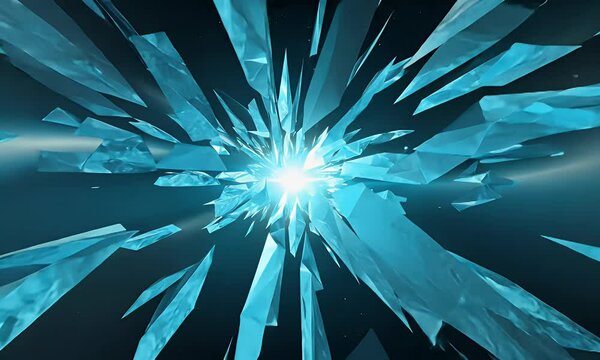 Abstract burst of shattered ice crystals