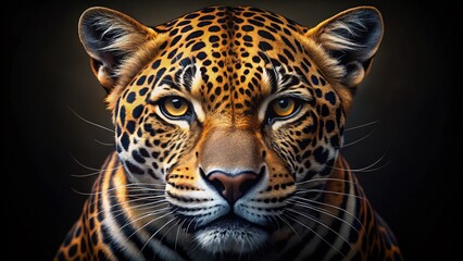 Obraz premium Majestic Jaguar Head Profile Portrait, Powerful Wild Cat, Big Cat Emblem, Luxury Animal Symbol