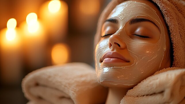 Woman Receiving Relaxing Facial Treatment