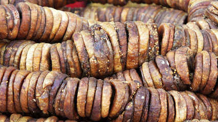 Tasty fried snacks on display in a street food shop