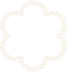 Coquette wavy circle pearl bead chain decorative illustration