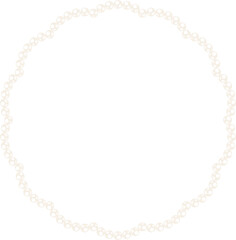 Fototapeta premium Coquette wavy circle pearl bead chain decorative illustration