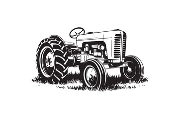  Farm Tractor Silhouette Vector © somaiya