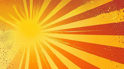 Obraz premium An abstract depiction featuring a radiant burst of sunlight and color