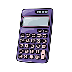 Illustration of a classic purple calculator