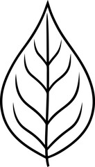 Minimalist Leaf Outline Elegant Black and White Botanical Design for NatureInspired Projects