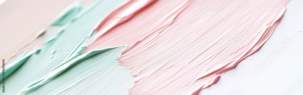 Aufkleber soft white composition featuring delicate pastel colors blended on a canvas creating a serene artist