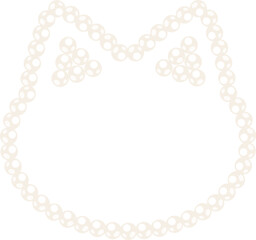 Coquette cat pearl bead necklace