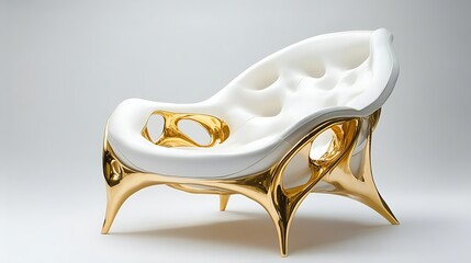 Luxury royal armchair isolated on white background