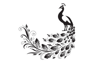 Peacock Silhouette Vector