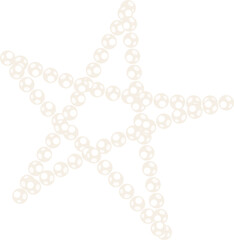 Coquette star pearl bead chain decorative illustration