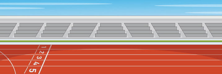 Cute and nice design of Track and Field with furniture and interior objects vector design