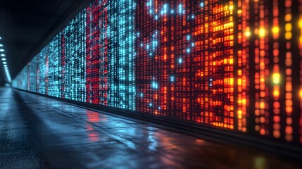 A wall of data visualizations representing complex information in an engaging and informative digital format