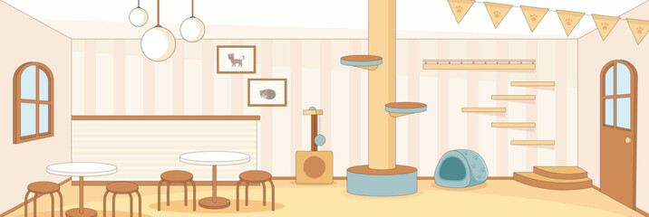 Cute and nice design of Pet cafe interior objects vector design