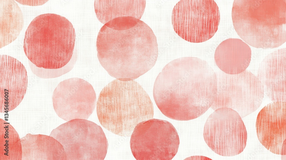 Poster Layered pencil strokes create a vibrant pattern of pastel coral spots on a textured background