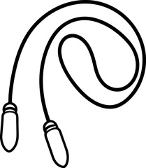 Black and White of a Jumping Rope Fitness, Exercise, and Cardio Equipment