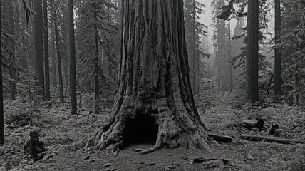 Giant Tree Hollow in Gray Forest