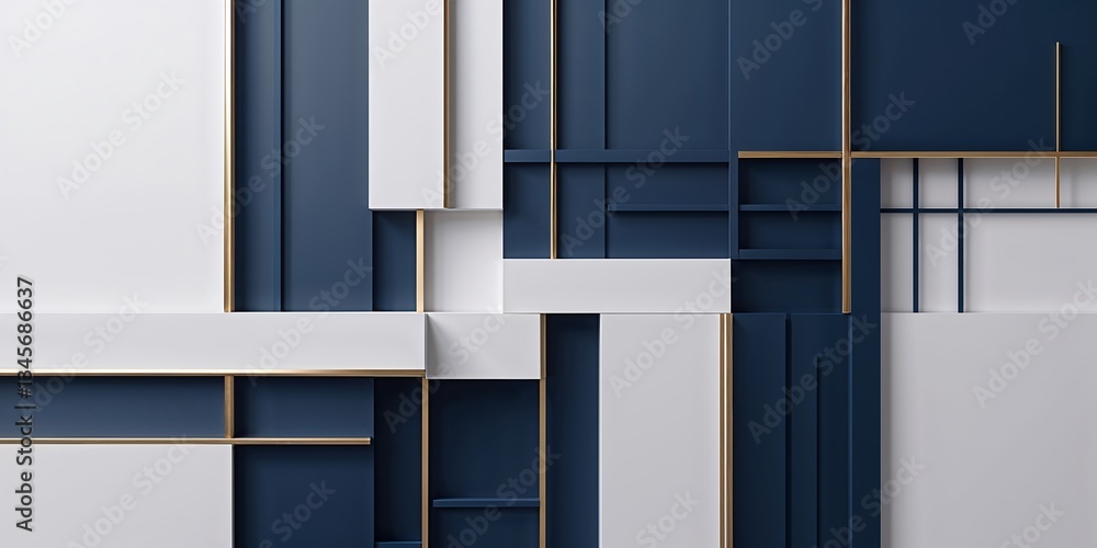 Poster illustrate an elegant corporate background with layered, offset rectangular patterns and thin linear