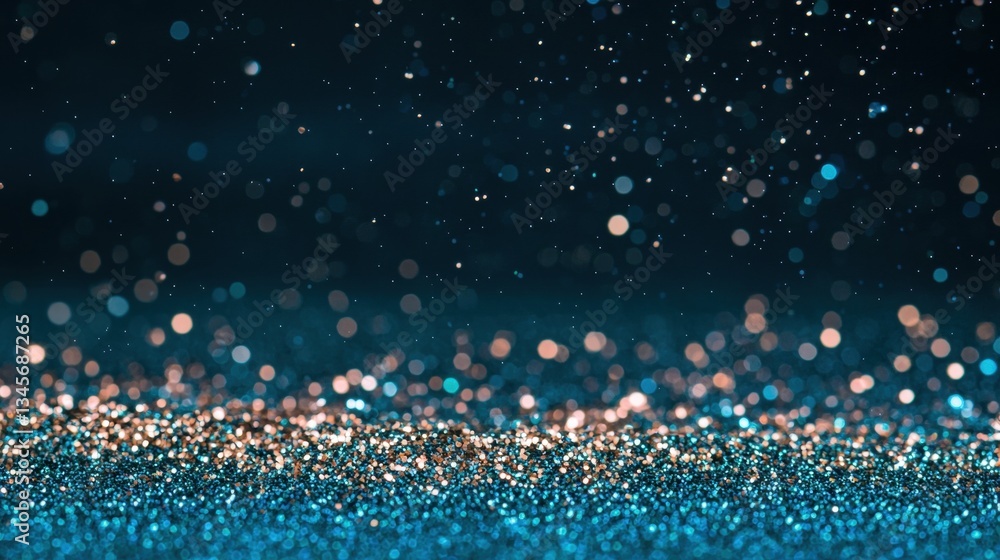 Poster sparkle and glitter particle dense glitter particles scattered across a dark background, creating a 