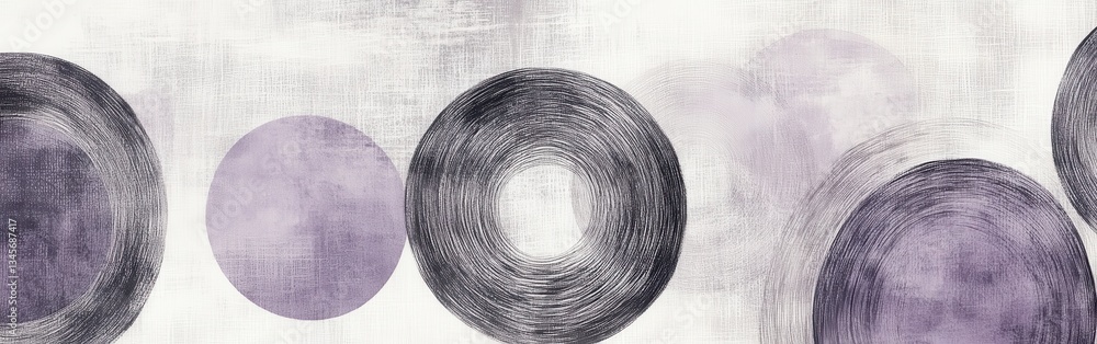 Poster elegant gray and purple circular patterns create a soothing abstract artwork that enhances contempor