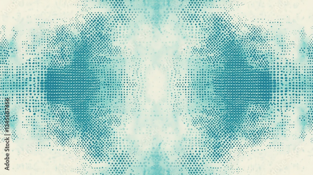 Poster elegant pattern of tiny dots in soft blue and white harmonizes with delicate pencil strokes
