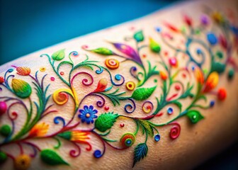 Fototapeta premium Miniature Vine Swirl Tattoo Designs: Tilt-Shift Photography