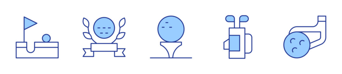 iron, golf, badge, golf bag. Golf Icon vector illustration. Line Duotone style. Editable stroke