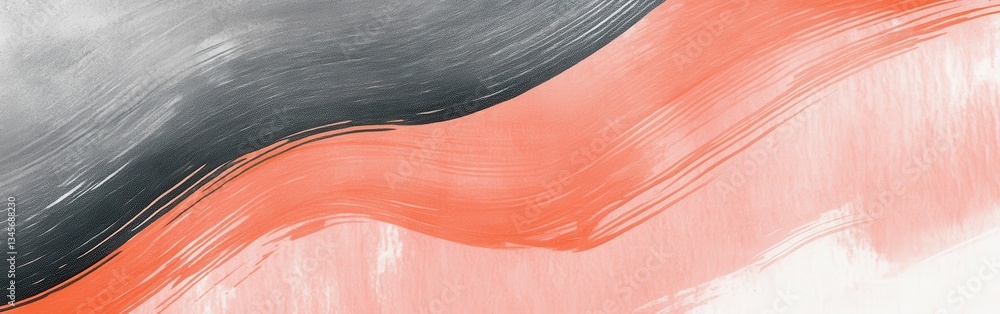 Poster elegant gradient of pencil strokes forms a beautiful curved design with soft hues of coral and gray 