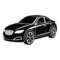 Black car silhouette Vector art Design.