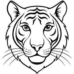 Tiger head silhouette Vector Design.