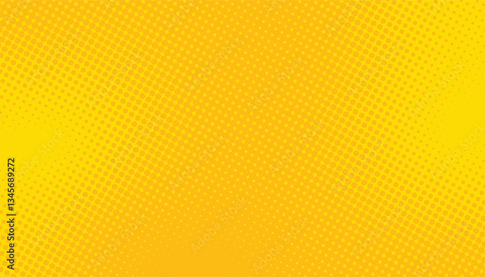 Poster Dots halftone yellow color gradient digital background. dots pop art comics. retro comic style with halftone polka dots design