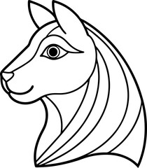 Elegant Minimalist Dog Head Outline Pet Design, Animal Symbol, Modern Line Art, Logo Template
