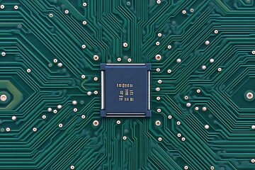 Microchip Circuit Board Technology Closeup.