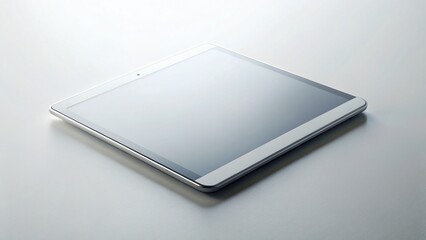 Minimalist Flat Lay: Modern Tablet Computer on White Background