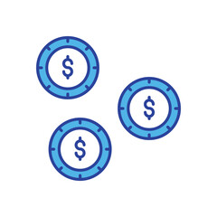 Dollar Sign icon isolated on a white background. Vector illustration.