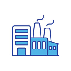 Factory icon isolated on a white background. Vector illustration.