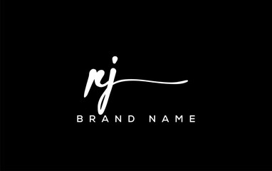 RJ letter beauty handwriting vector logo.
