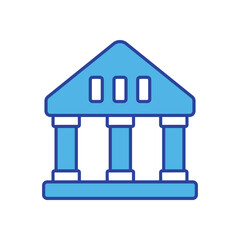 Bank Building icon isolated on a white background. Vector illustration.